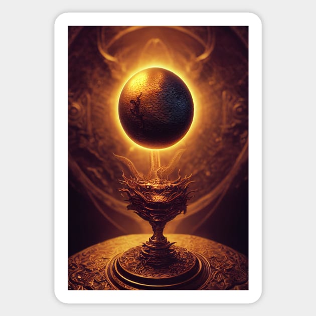 A Dragon Egg suspended above a Goblet Sticker by natural-20s